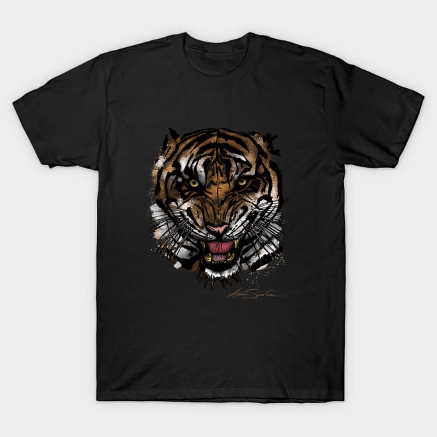 Tiger Face T-Shirt by adamzworld